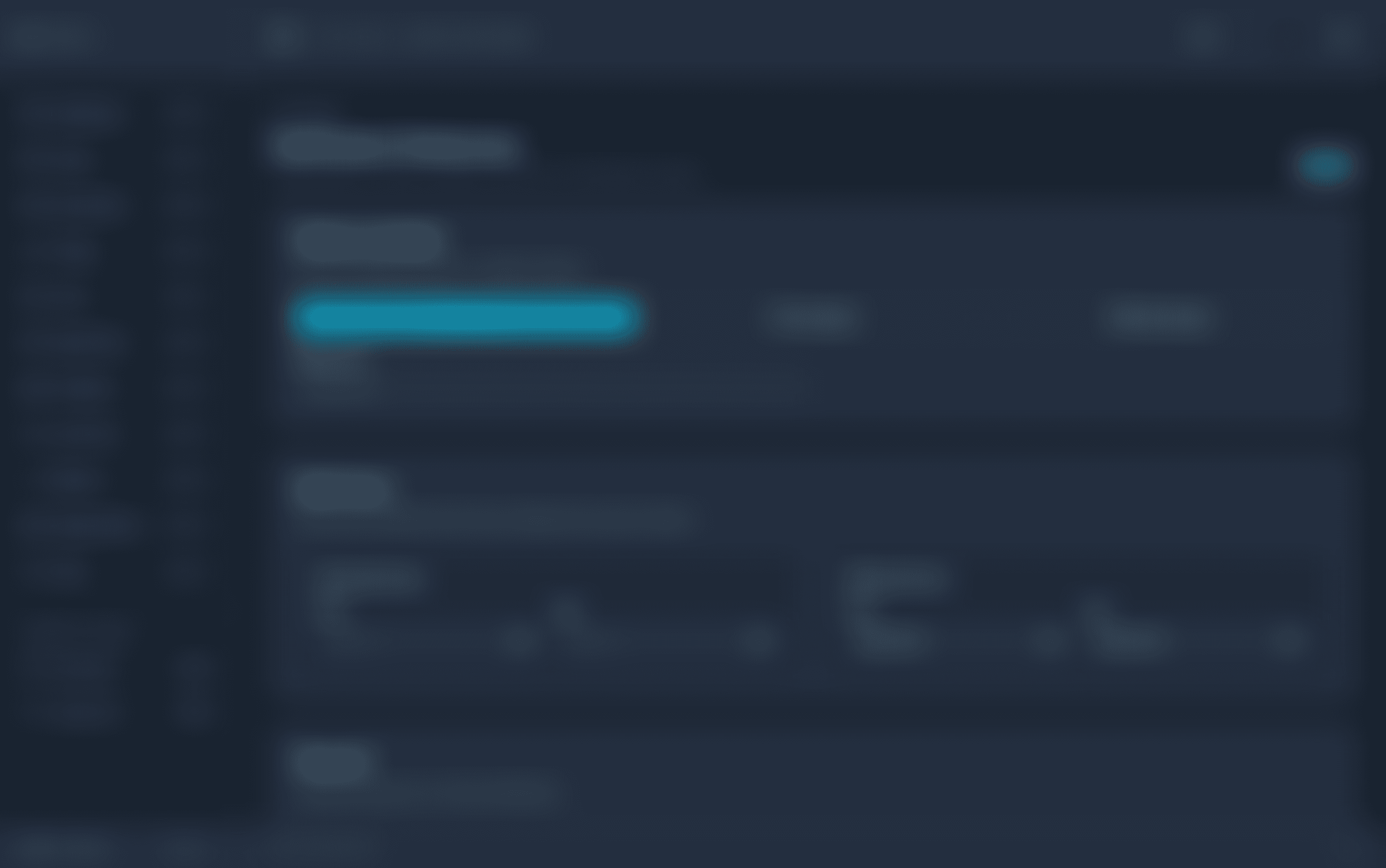 Blurred preview of Settings and notifications in dark mode